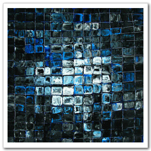 [유화 그림액자] 픽셀 블루 블랙 50 x 50cm